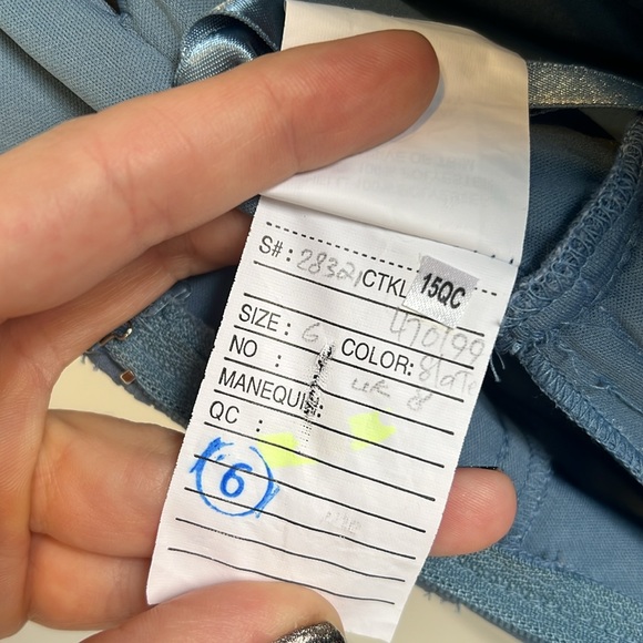 Kennedy Blue “Rose” bridesmaid long dress with slit, size 6 Dusty blue - Picture 14 of 14